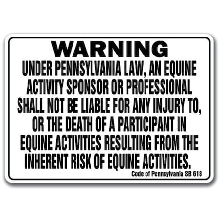 Signmission 14 in Height, 10 in Width, Plastic, 10" x 14", WS-Pennsylvania Equine WS-Pennsylvania Equine